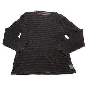 Men's Tommy Hilfiger Jeans Pull Over Shirt Size XL Thermal Look Gray Striped